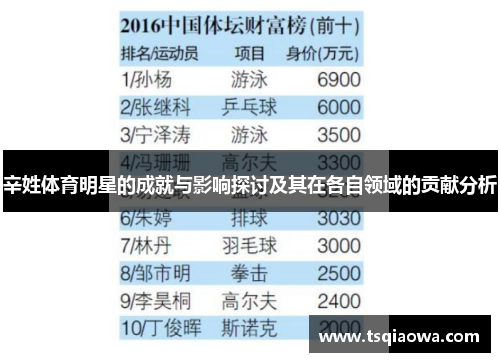 辛姓体育明星的成就与影响探讨及其在各自领域的贡献分析